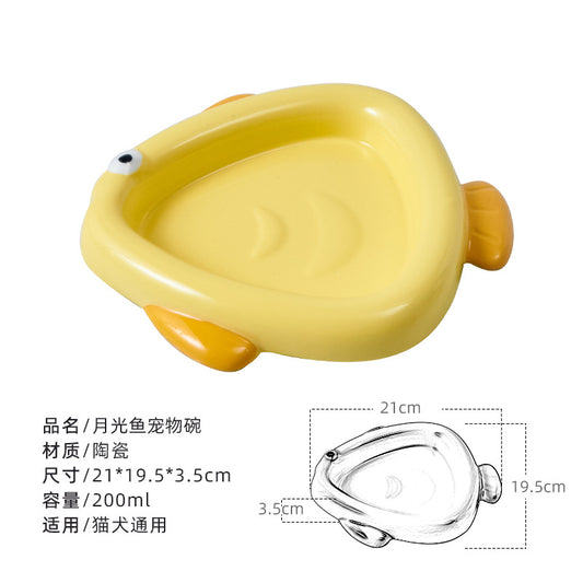 Fish-Shaped Cat Bowl