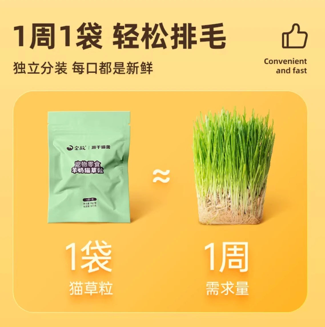 Golden Tales Goat Milk Cat Grass Pellets Freeze-Dried Natural Cat Hair Removal Treats