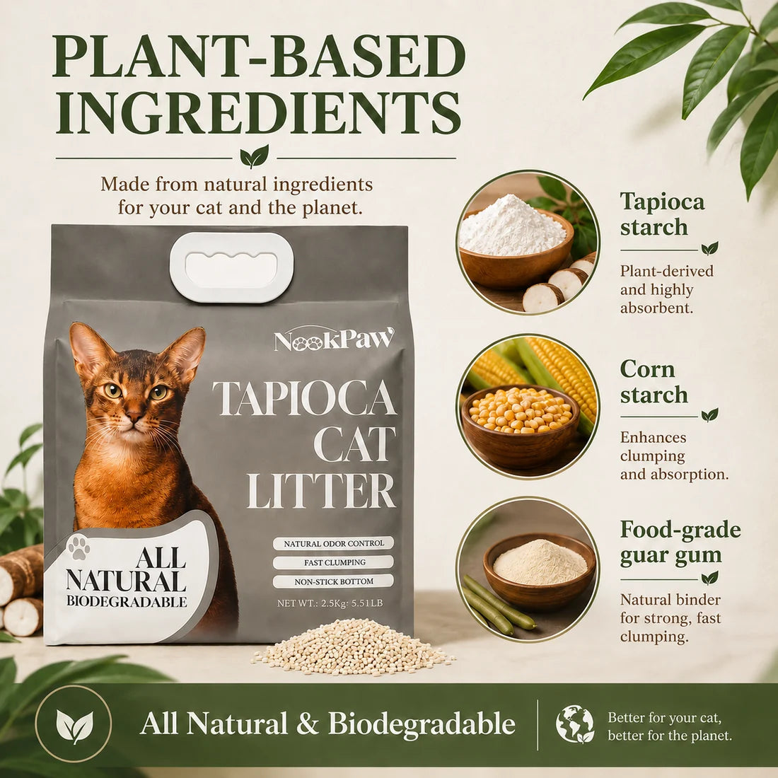 NookPaw ALL NATURAL Tapioca Cat Litter