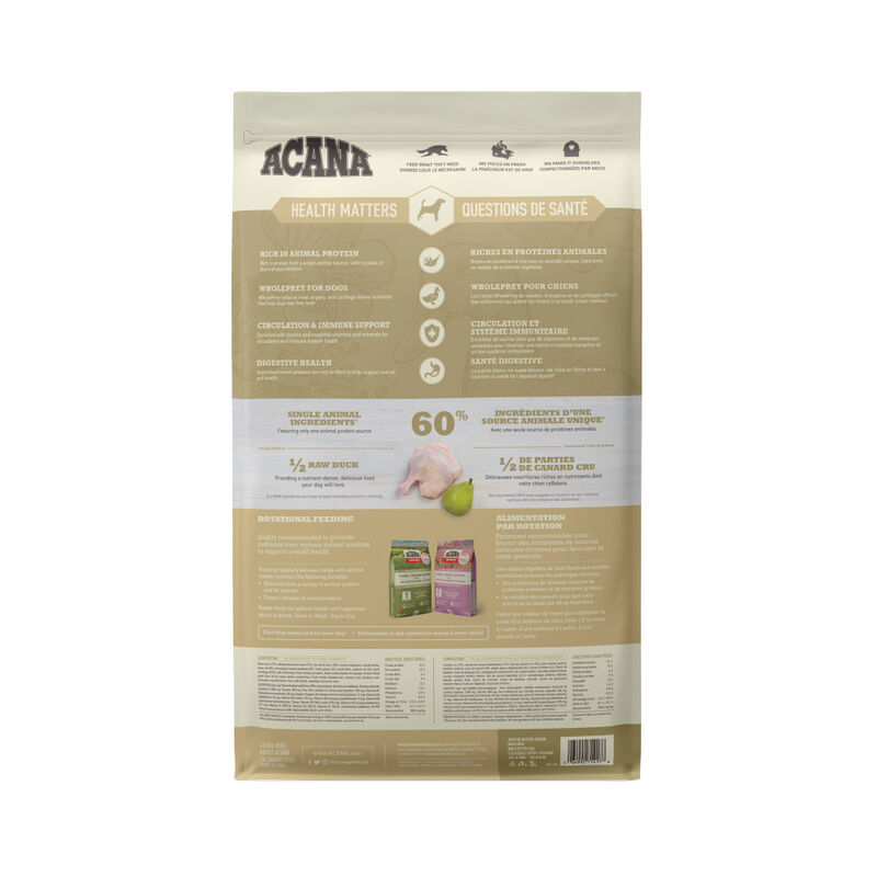 Acana, Adult - Singles Duck & Pear - Dry Dog Food