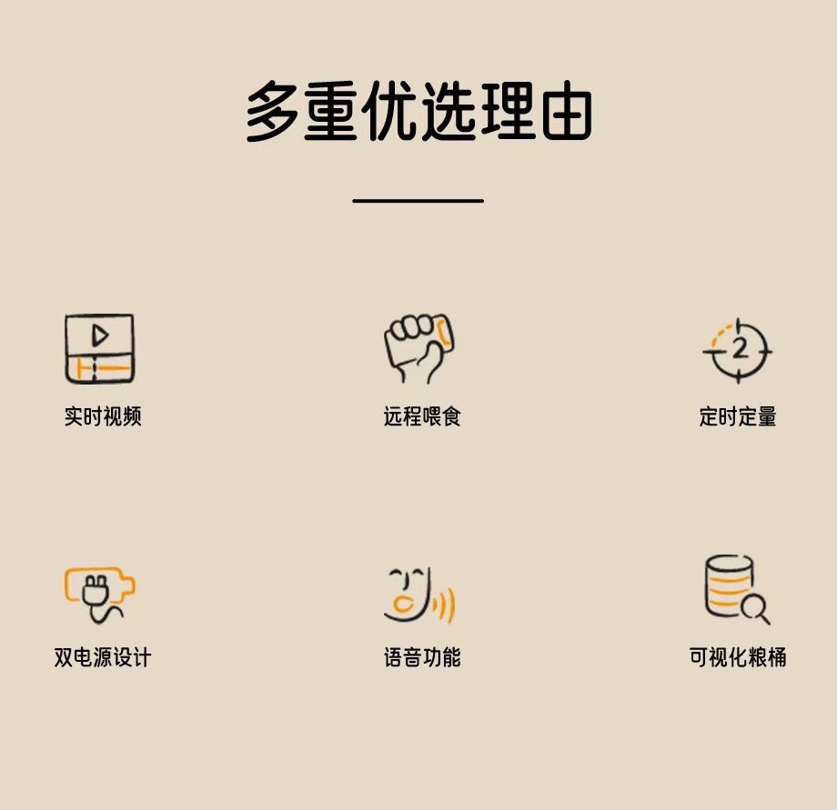 Distributeur automatique de nourriture pour animaux avec double alimentation et surveillance vocale