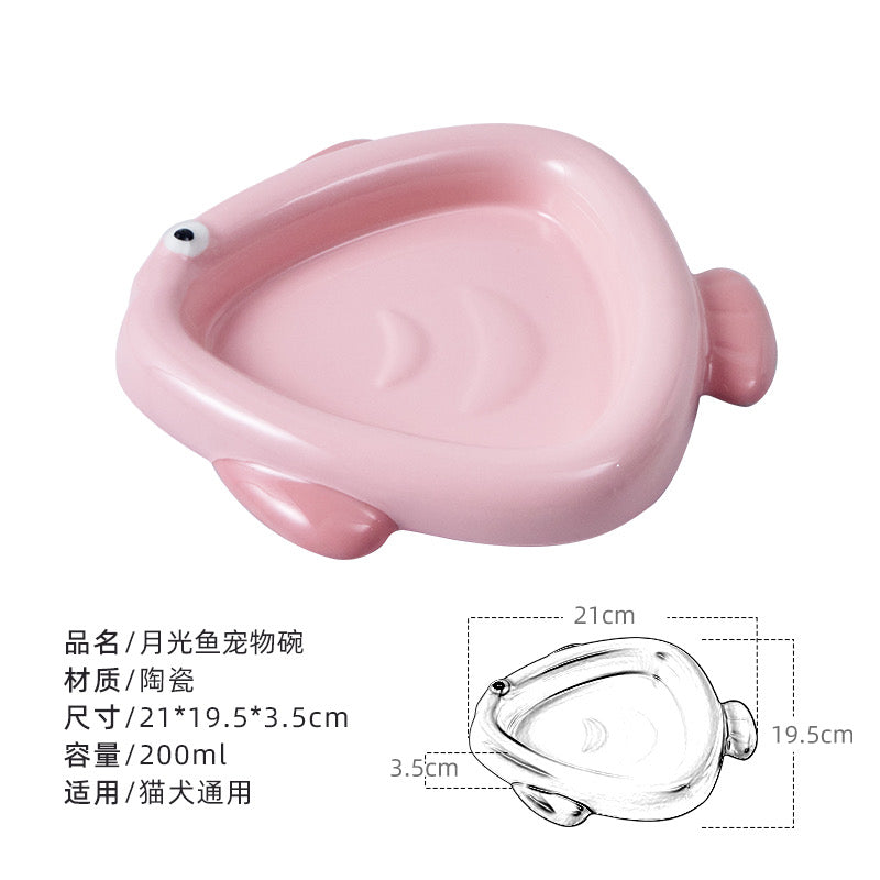 Fish-Shaped Cat Bowl