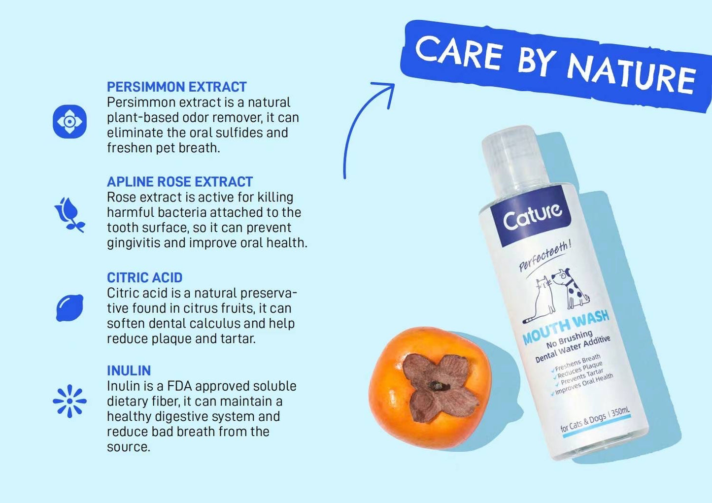Cacture Pet Dental Cleaning Water（Cat&Dog）