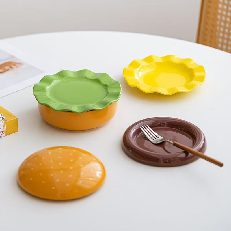 Hamburger Cat Bowl Set