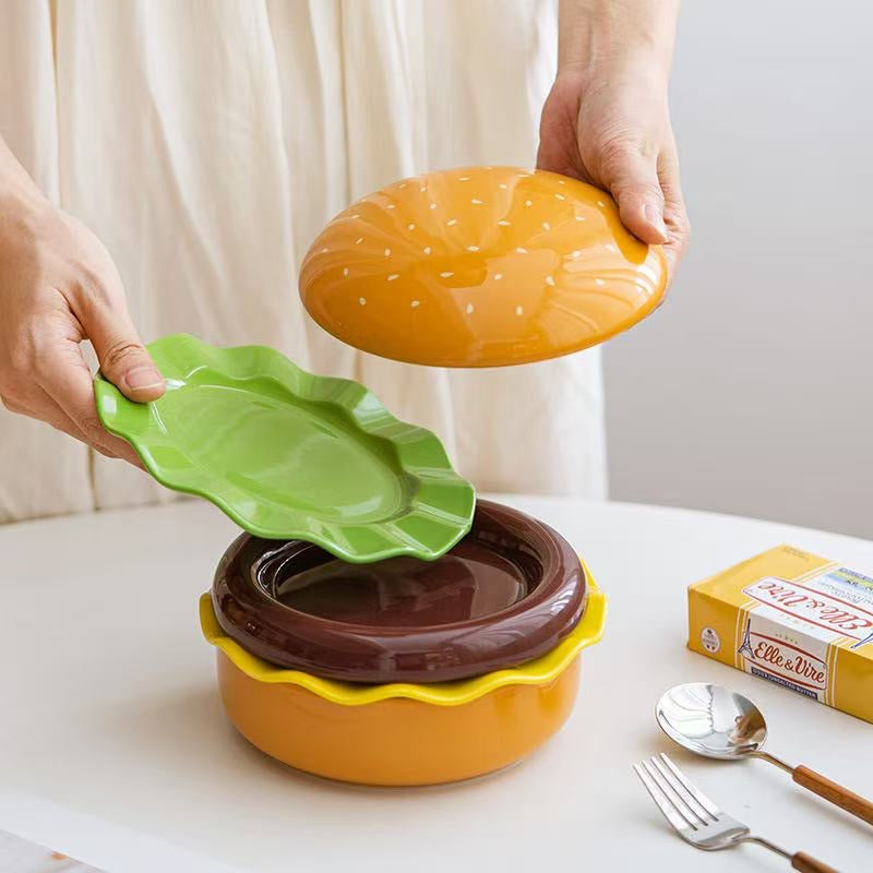 Hamburger Cat Bowl Set