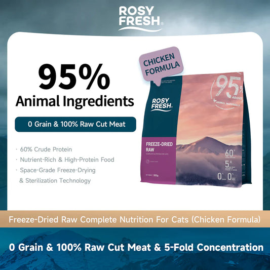 Rosy Fresh Freeze-Dried Raw Complete Nutrition For Cats Chicken Receipt 300g