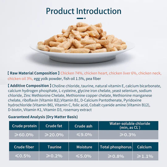 Rosy Fresh Freeze-Dried Raw Complete Nutrition For Cats Chicken Receipt 300g